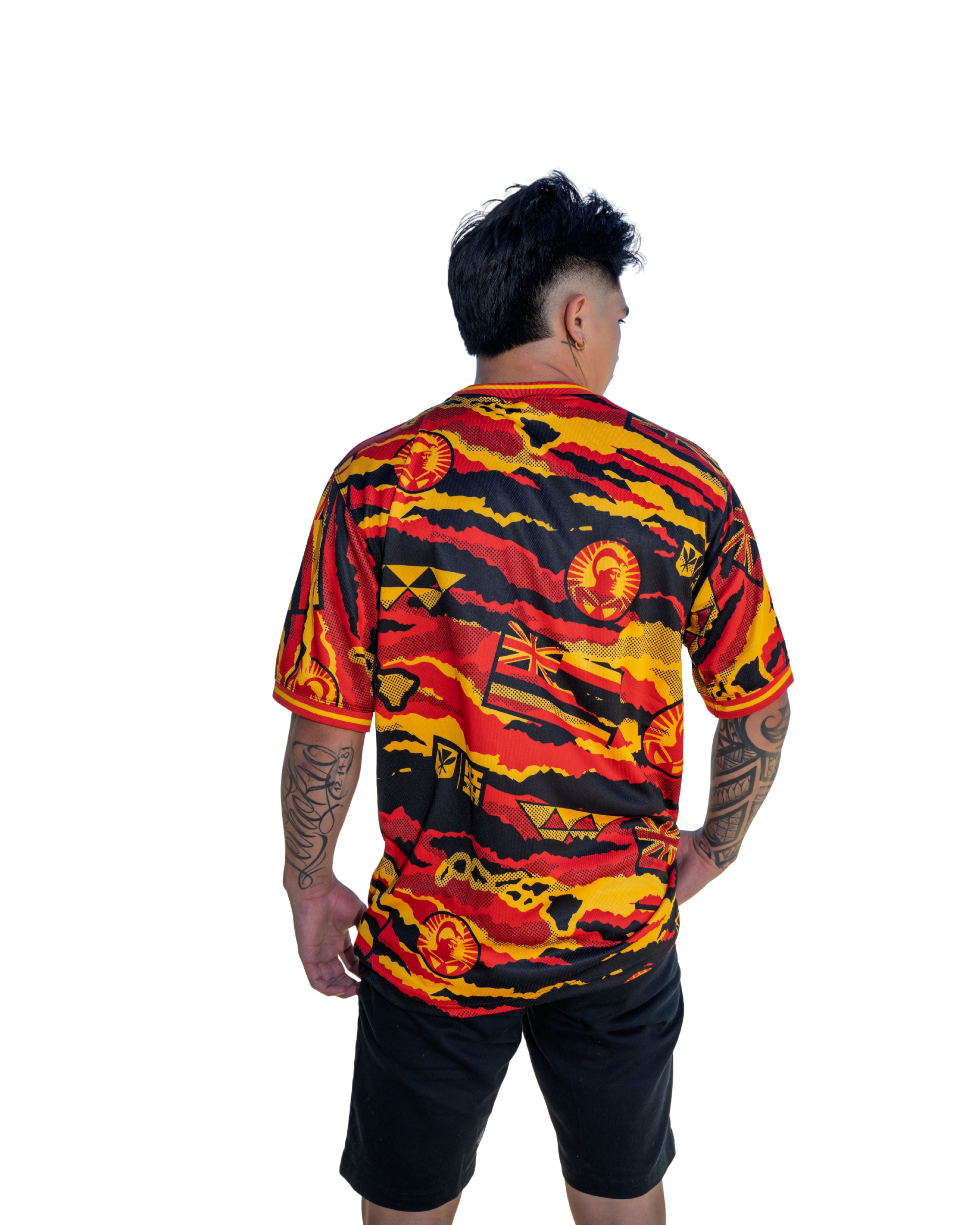 ALOHA FESTIVALS RED & YELLOW SOFTBALL JERSEY Jersey Hawaii's Finest 