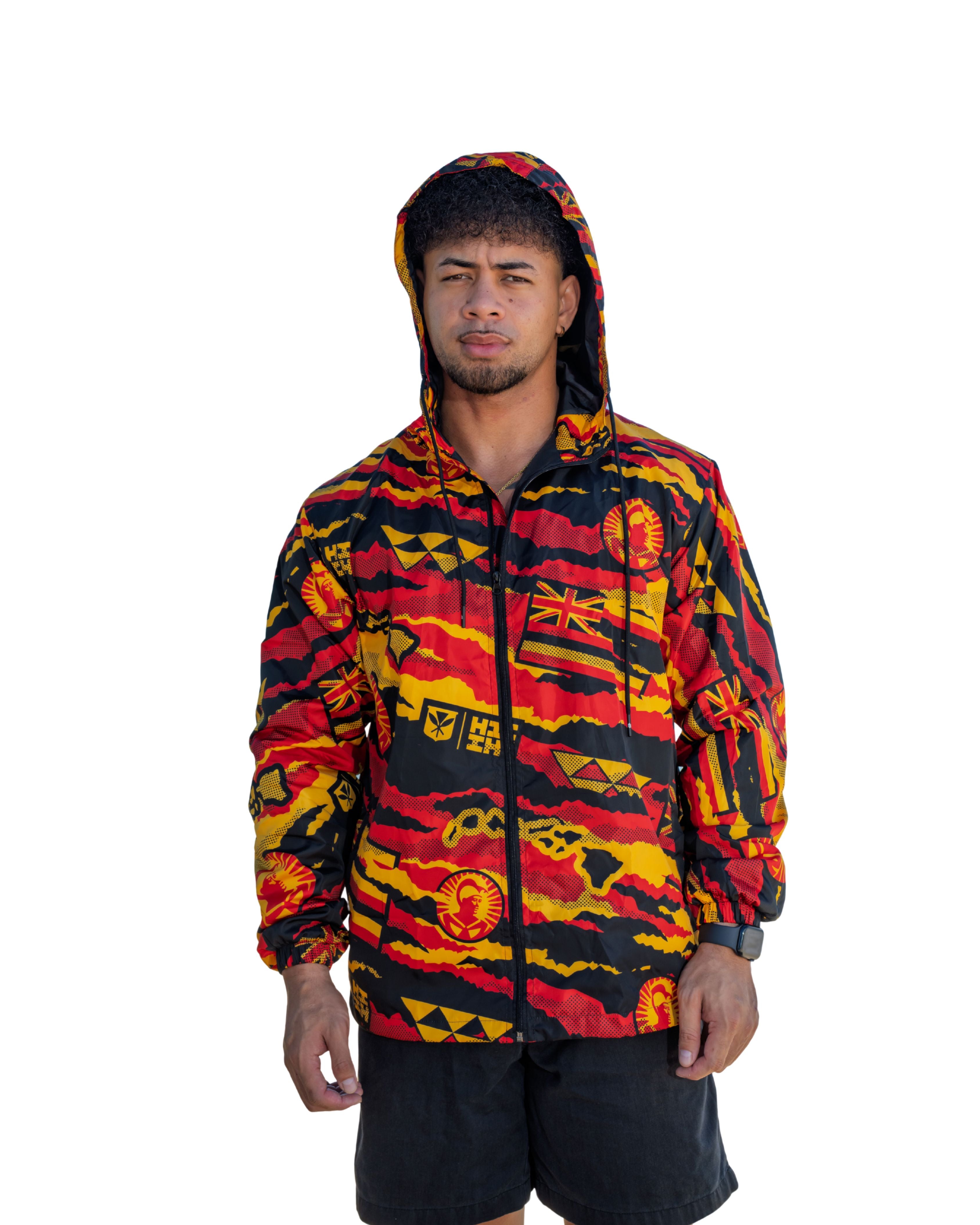 ALOHA FESTIVALS RED & YELLOW WINDBREAKER Jackets Hawaii's Finest X-SMALL 