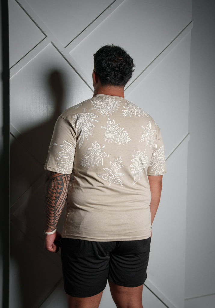 ALOHA KHAKI & WHITE LAUAE T-SHIRT Shirts Aloha Shirt Co. 