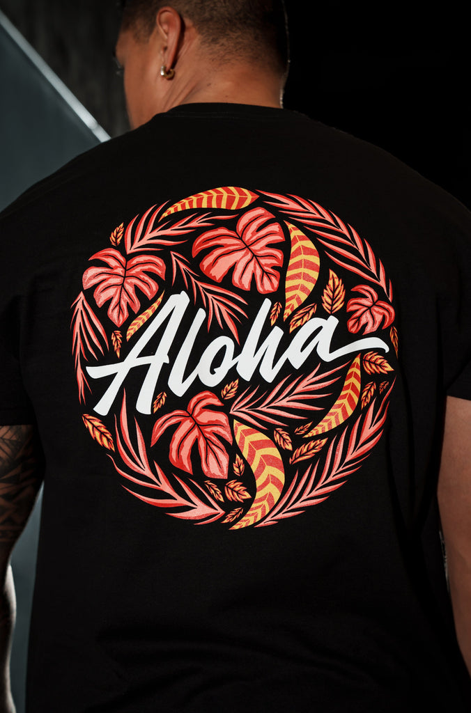 ALOHA LEAVES PINK T-SHIRT Shirts Hawaii's Finest 