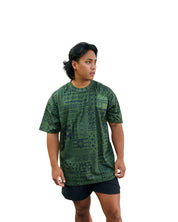 ALOHA OLIVE TAPA TEE Shirts Hawaii's Finest SMALL 