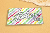 ALOHA SCRIPT WHITE RAINBOW LEIS TOWEL Utility Hawaii's Finest 