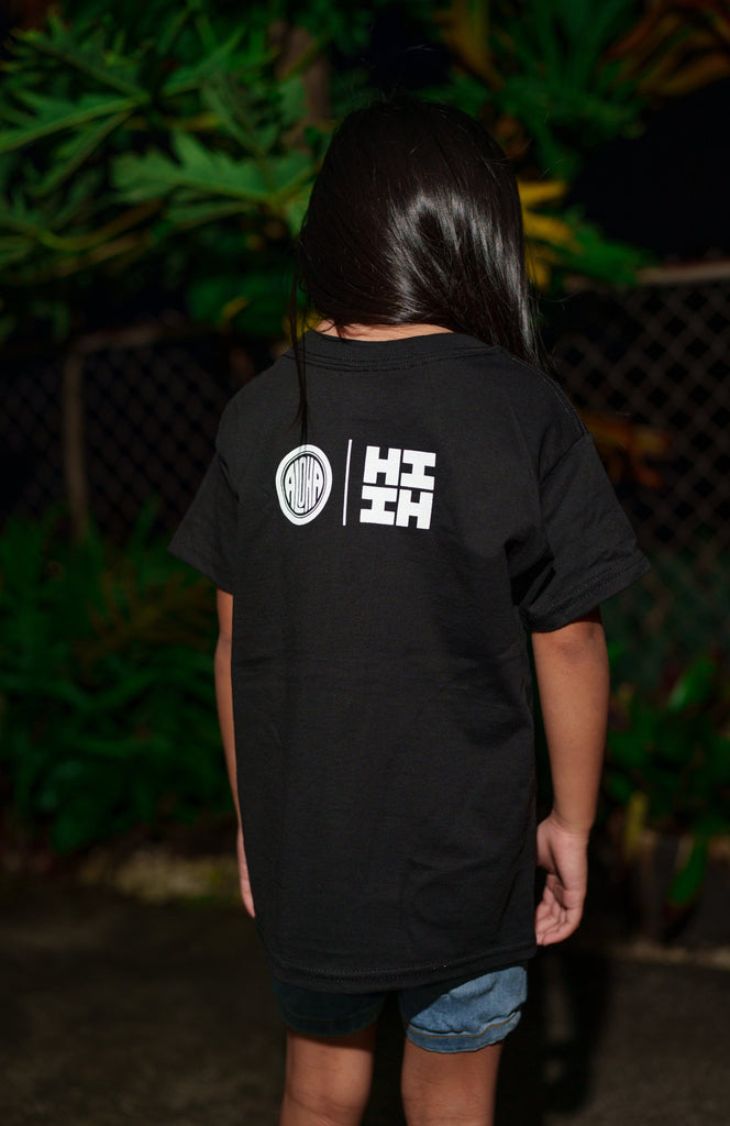 ALOHA SHOYU COLLAB HIFI LOGO STICKERBOMB KEIKI T-SHIRT Shirts Hawaii's Finest 