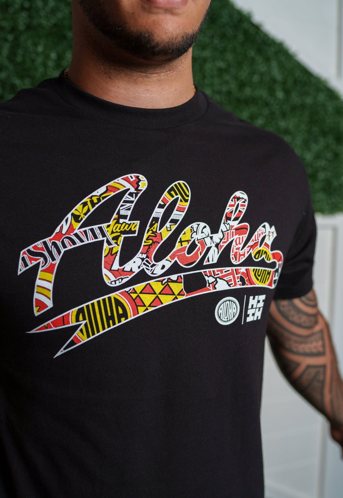 ALOHA SHOYU COLLAB SCRIPT STICKERBOMB T-SHIRT Shirts Hawaii's Finest 