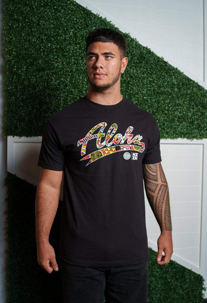 ALOHA SHOYU COLLAB SCRIPT STICKERBOMB T-SHIRT Shirts Hawaii's Finest SMALL 