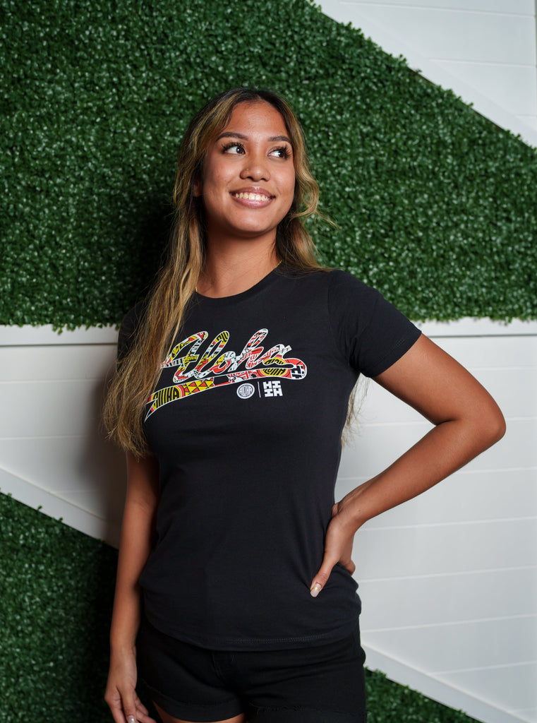 ALOHA SHOYU COLLAB SCRIPT STICKERBOMB WOMEN'S TOP Shirts Hawaii's Finest SMALL 