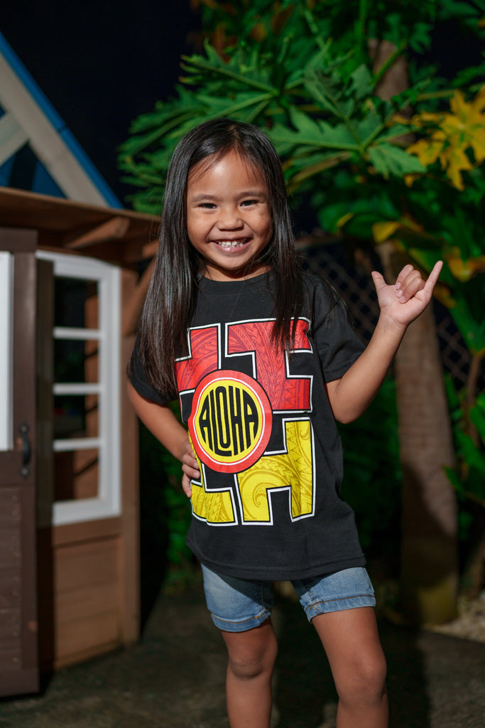 ALOHA SHOYU COLLAB TRIBAL KEIKI T-SHIRT Shirts Hawaii's Finest XX-SMALL 