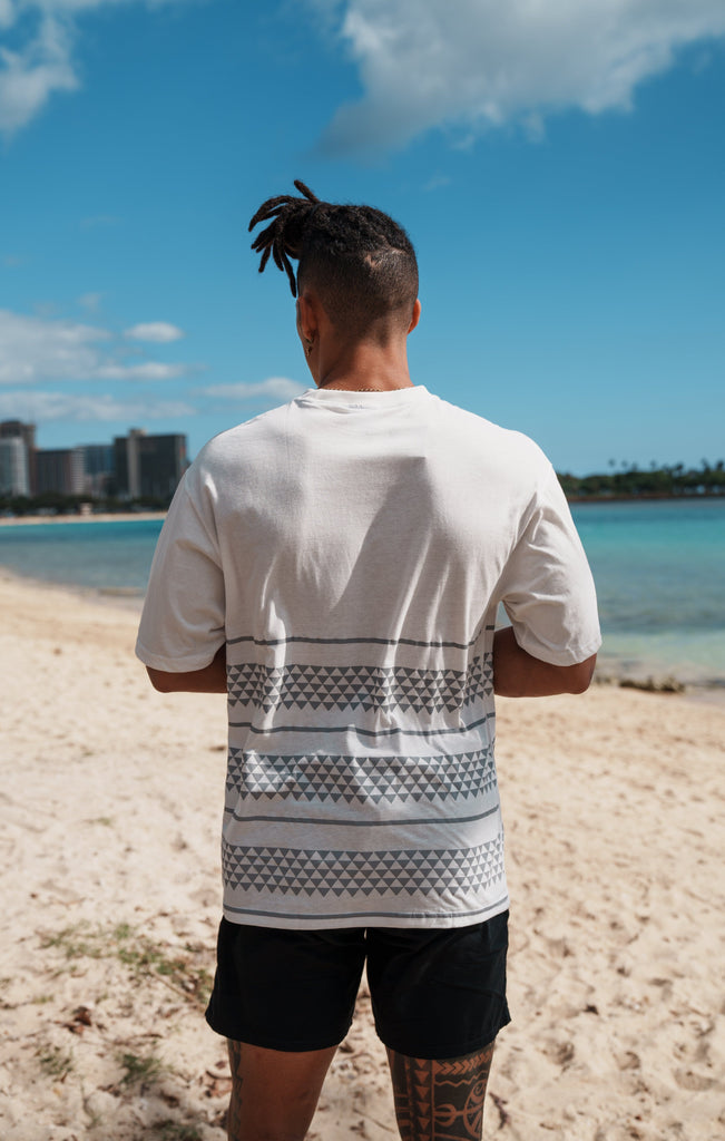 ALOHA WHITE & GRAY TRIANGLES T-SHIRT Shirts Aloha Shirt Co. 