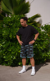 ʻANO KĀPALA BLACK & MINT BOARDSHORTS Shorts Hawaii's Finest 