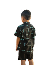 ʻANO KĀPALA KEIKI BLACK & MINT ALOHA SHIRT Shirts Hawaii's Finest 