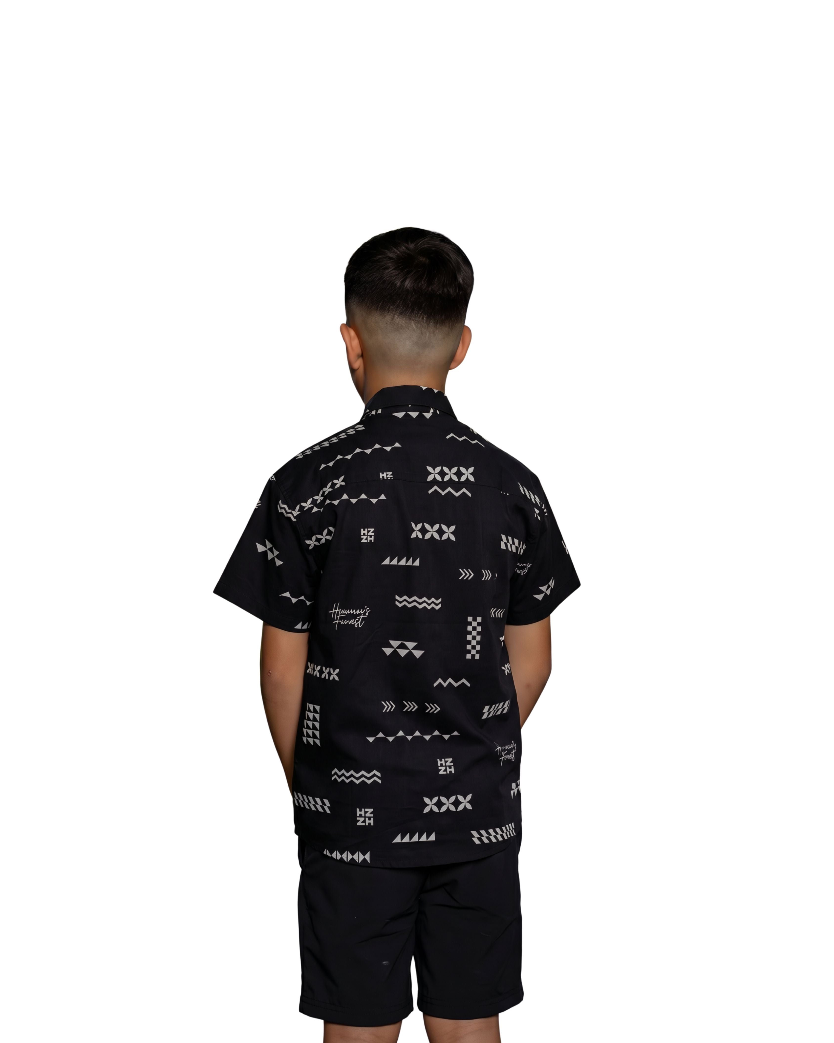 ʻANO KĀPALA KEIKI BLACK & WHITE ALOHA SHIRT Shirts Hawaii's Finest 