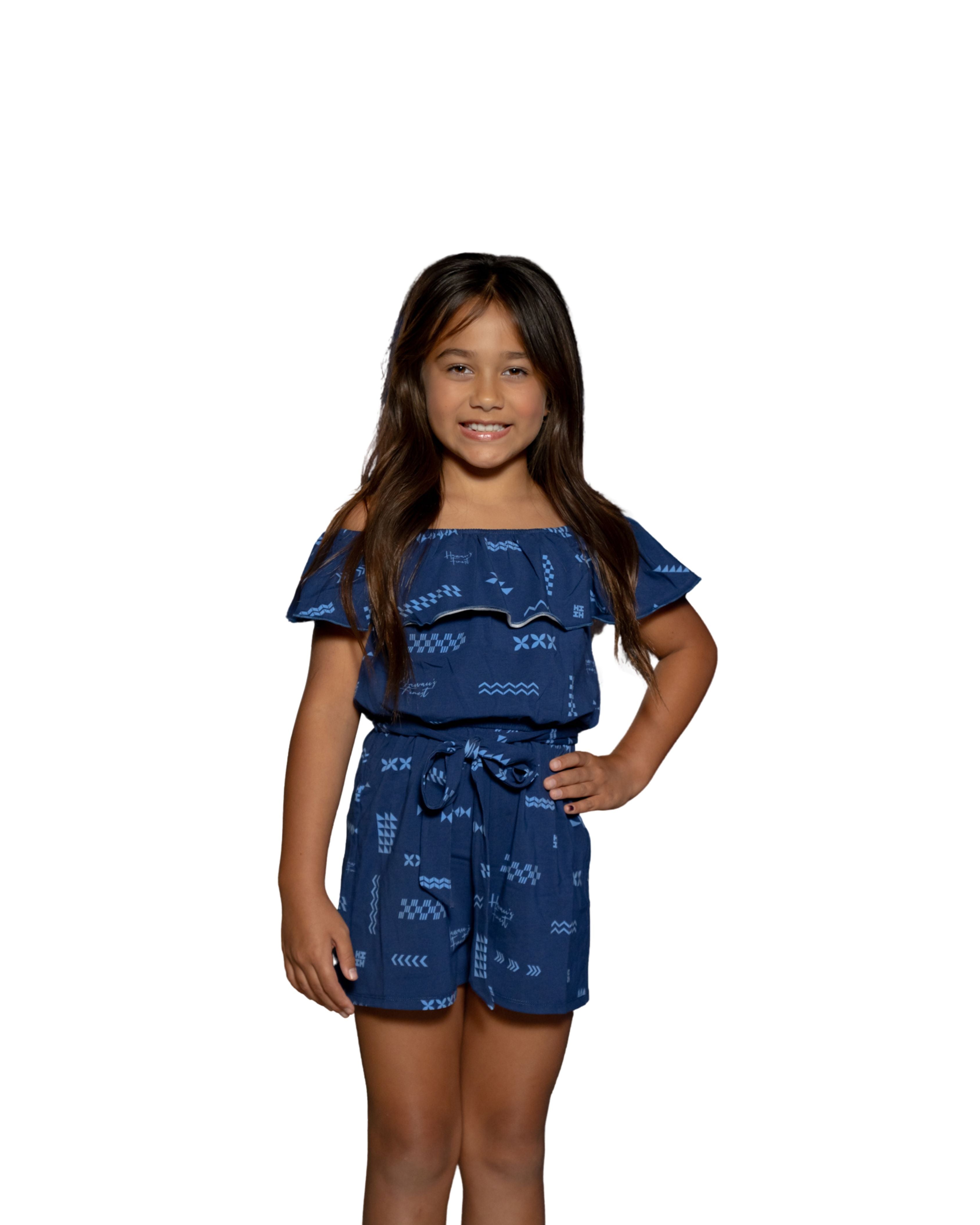 ʻANO KĀPALA KEIKI BLUE O-T-S ROMPER Shirts Hawaii's Finest XX-SMALL 