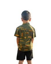 ʻANO KĀPALA KEIKI OLIVE & MUSTARD ALOHA SHIRT Shirts Hawaii's Finest 