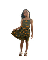 ʻANO KĀPALA KEIKI OLIVE & MUSTARD TANK DRESS