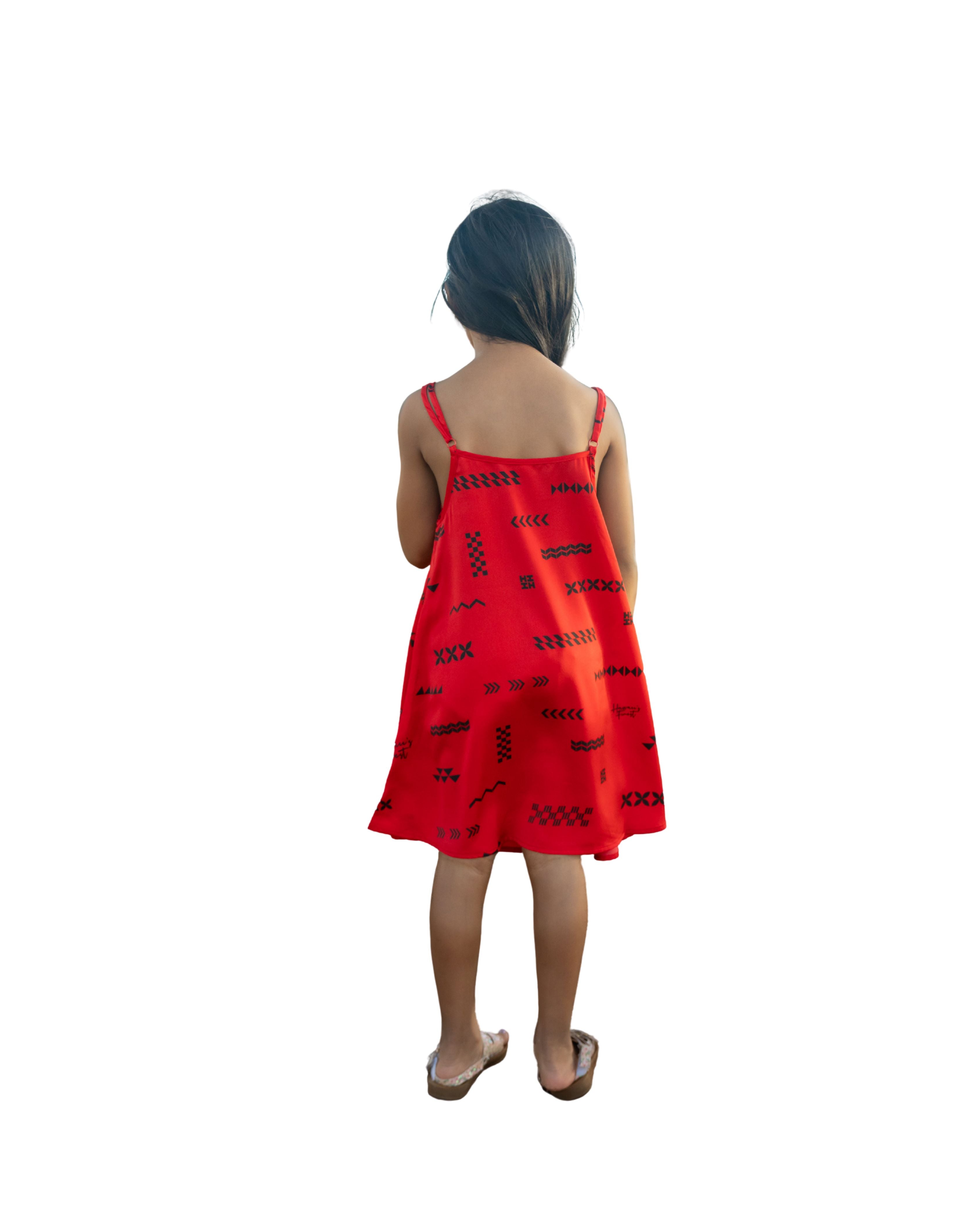 ʻANO KĀPALA KEIKI RED & BLACK TANK DRESS Shirts Hawaii's Finest 