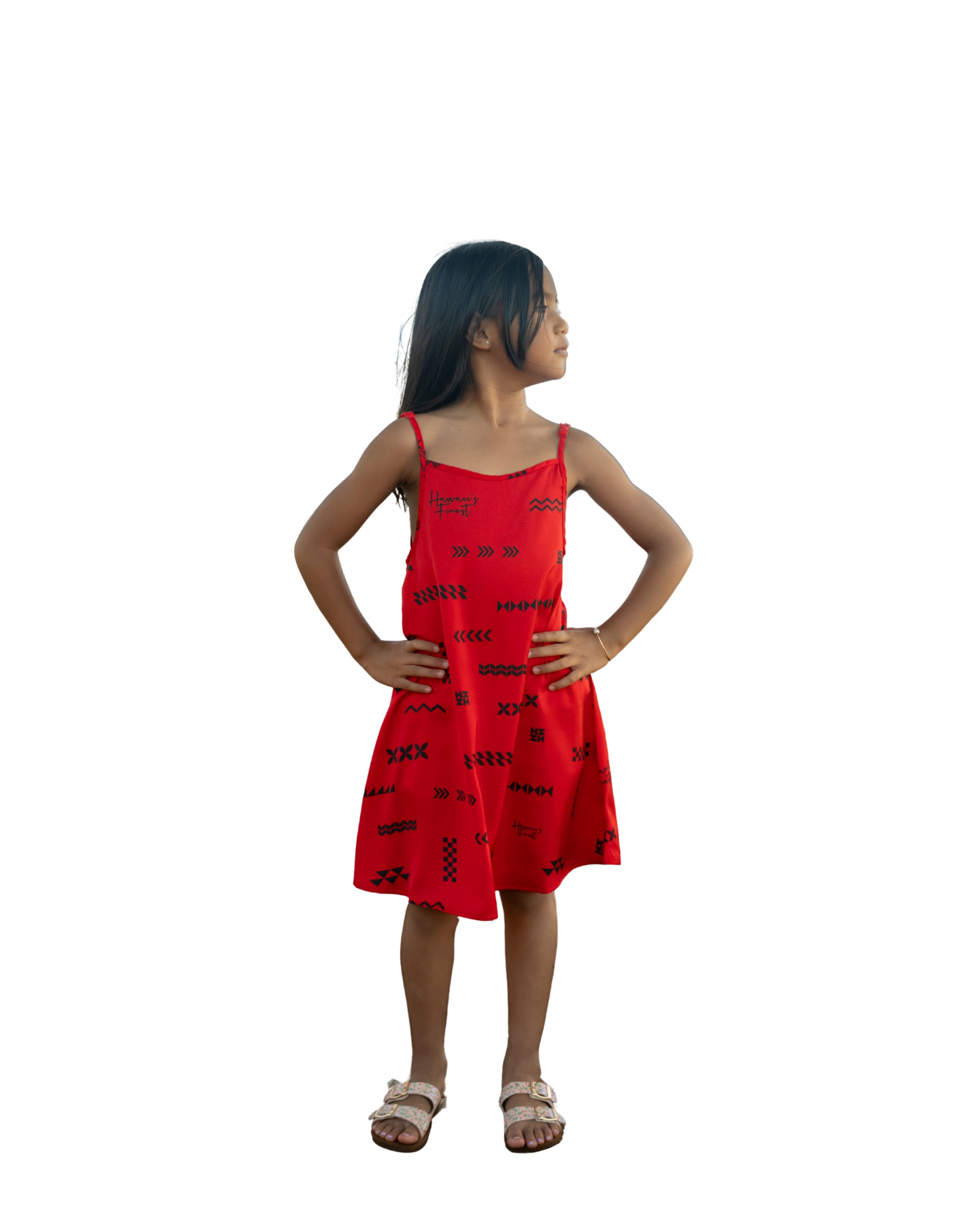 ʻANO KĀPALA KEIKI RED & BLACK TANK DRESS Shirts Hawaii's Finest XX-SMALL 