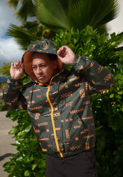 ʻANO KĀPALA OLIVE & ORANGE WINDBREAKER Jersey Hawaii's Finest X-SMALL 