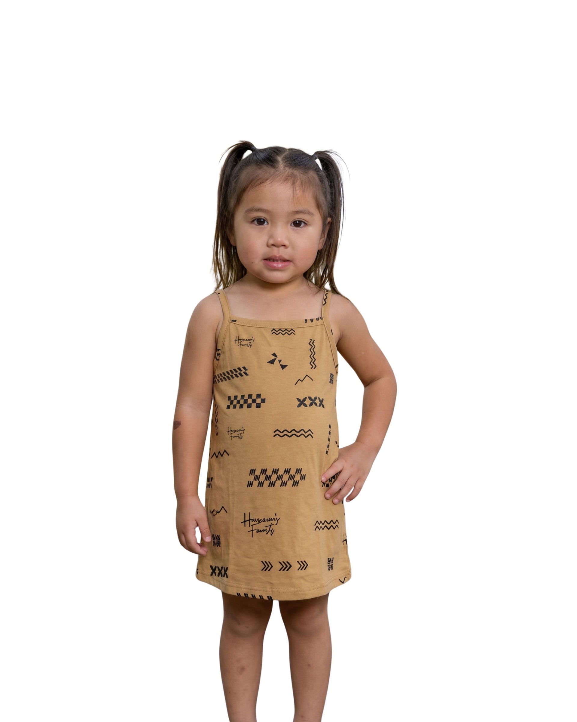 ʻANO KĀPALA PĒPĒ TAUPE & BLACK CAMI DRESS – Hawaii's Finest