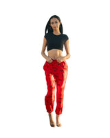 ʻANO KĀPALA WOMEN'S RED & BLACK JOGGERS