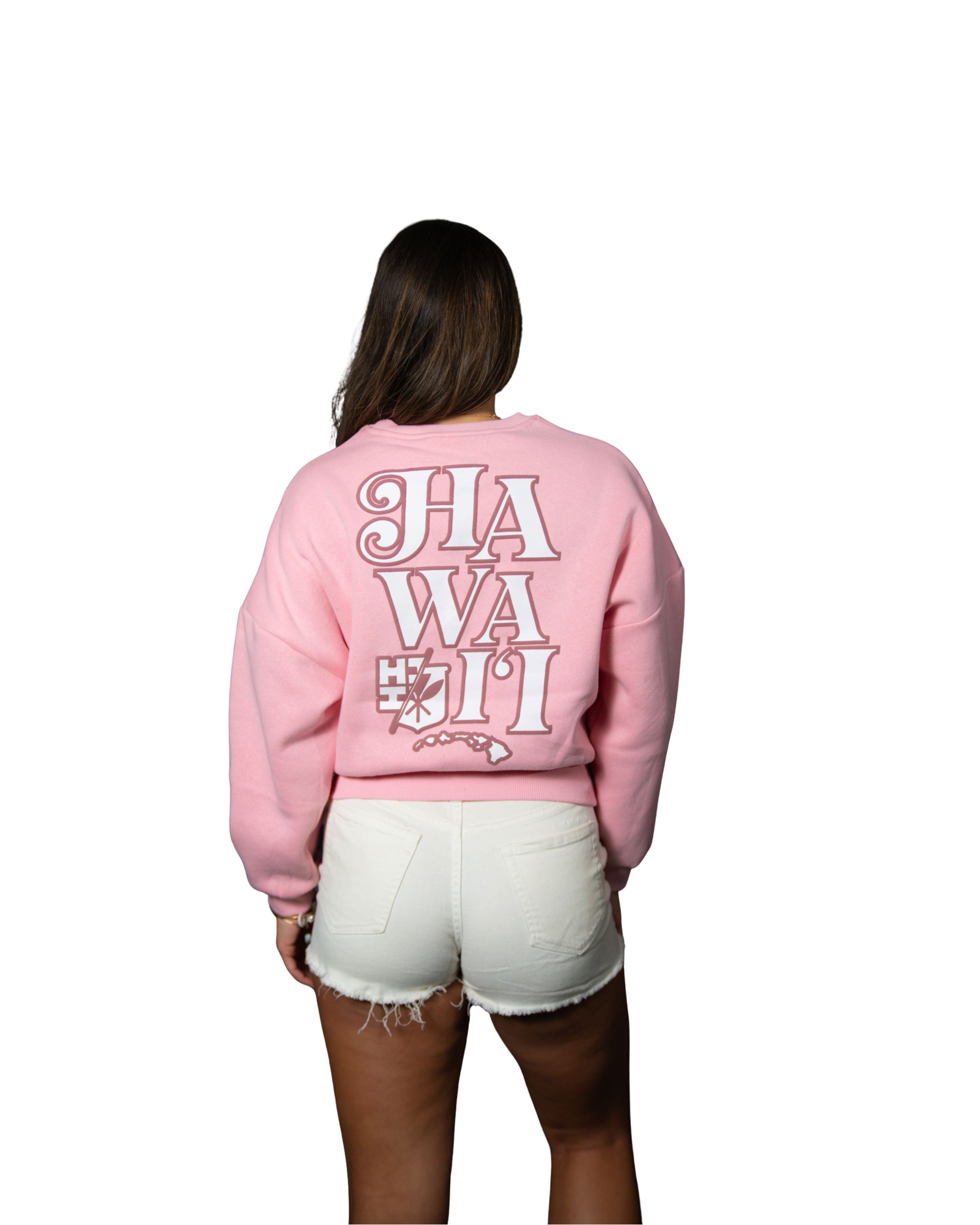 BABY PINK HI FINEST WOMEN'S OVERSIZED CROP SWEATER Jacket Hawaii's Finest 