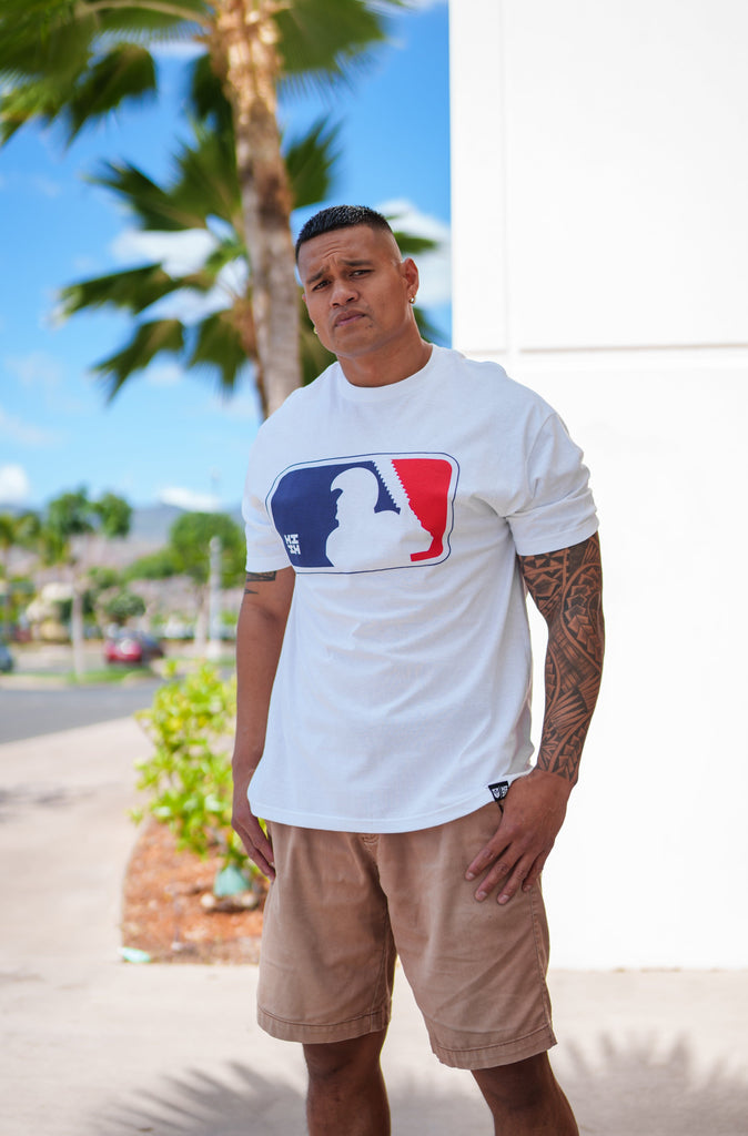 BATTER UP WHITE T-SHIRT Shirts Hawaii's Finest 