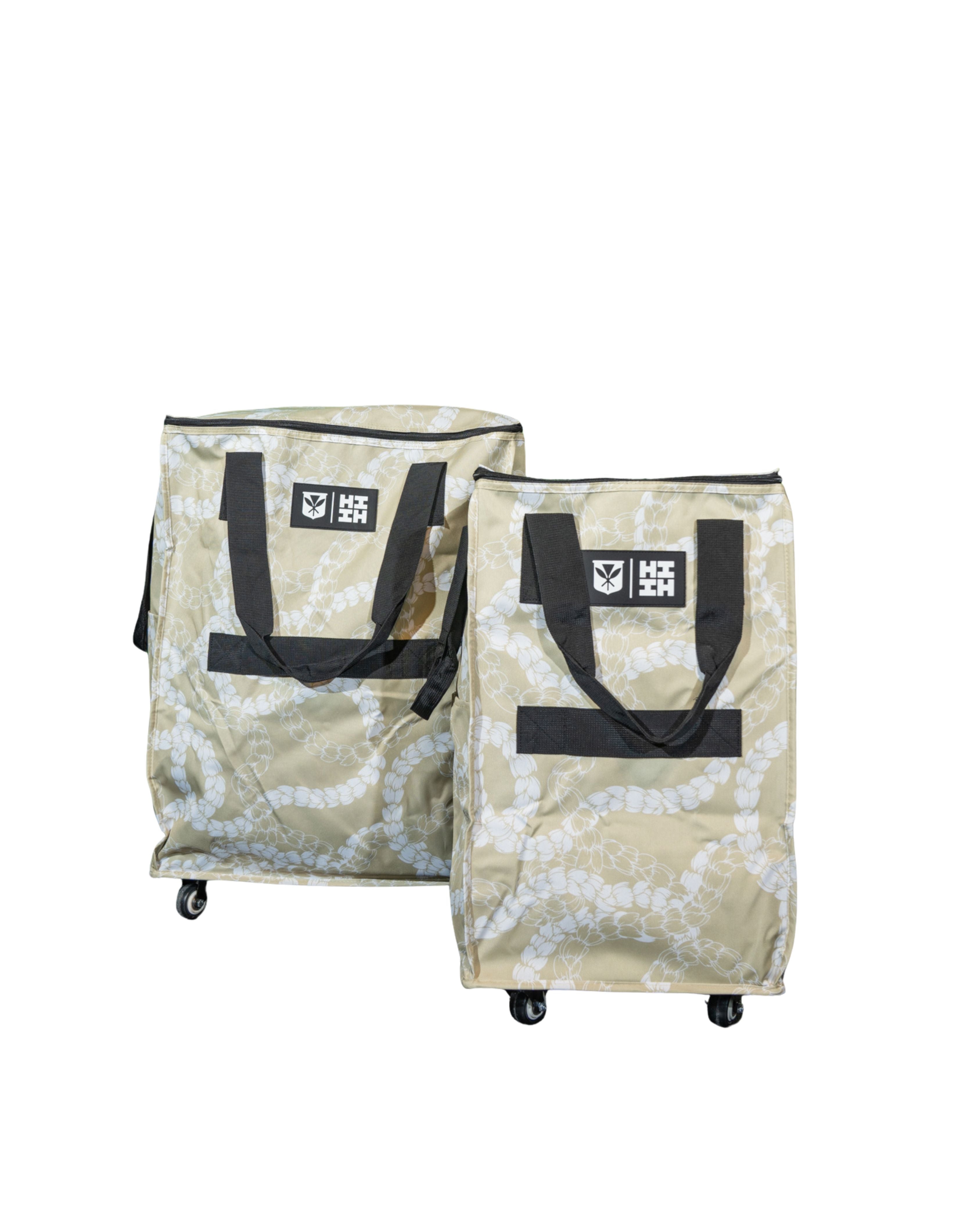 BEIGE & WHITE PIKAKE LEIS 4-WHEELAH BAGS Bags Hawaii's Finest 