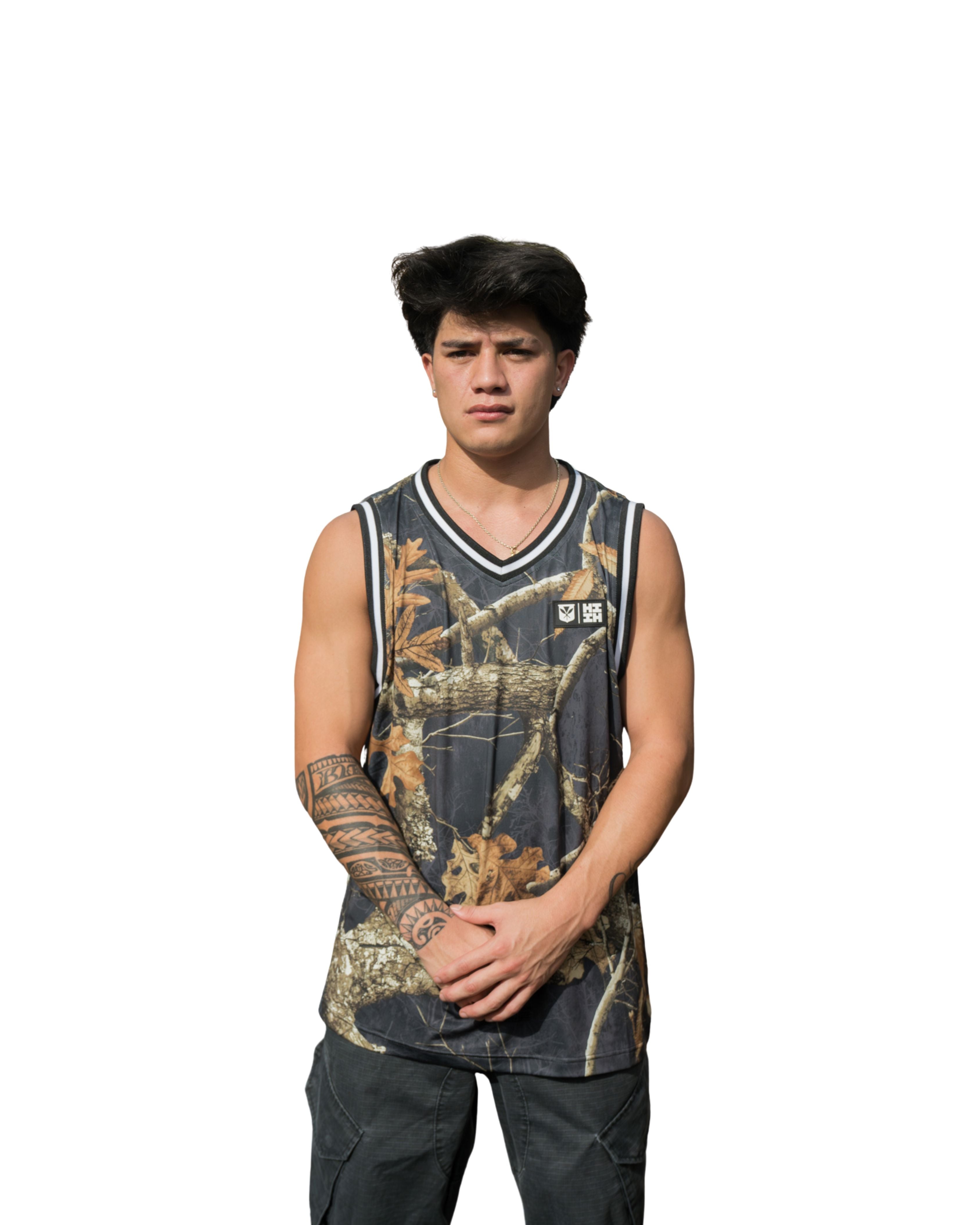 BLACK EDGE REAL TREE CAMO BASKETBALL JERSEY Jersey Hawaii's Finest X-SMALL 