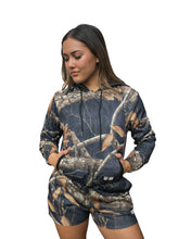 BLACK EDGE REAL TREE CAMO WOMEN'S CROP HOODIE Jacket Hawaii's Finest X-SMALL 