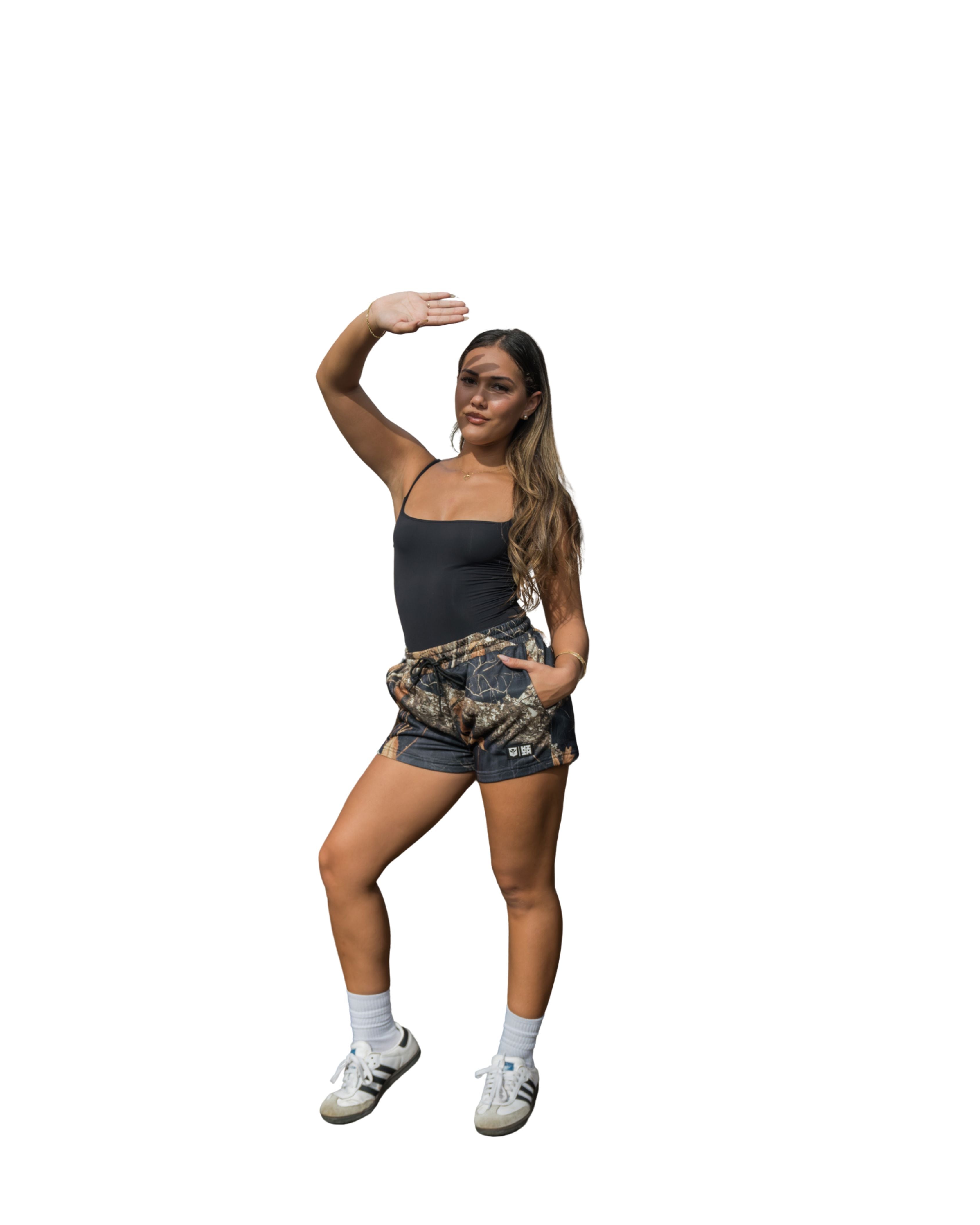 BLACK EDGE REAL TREE CAMO WOMEN'S LOUNGE SHORTS Jacket Hawaii's Finest 