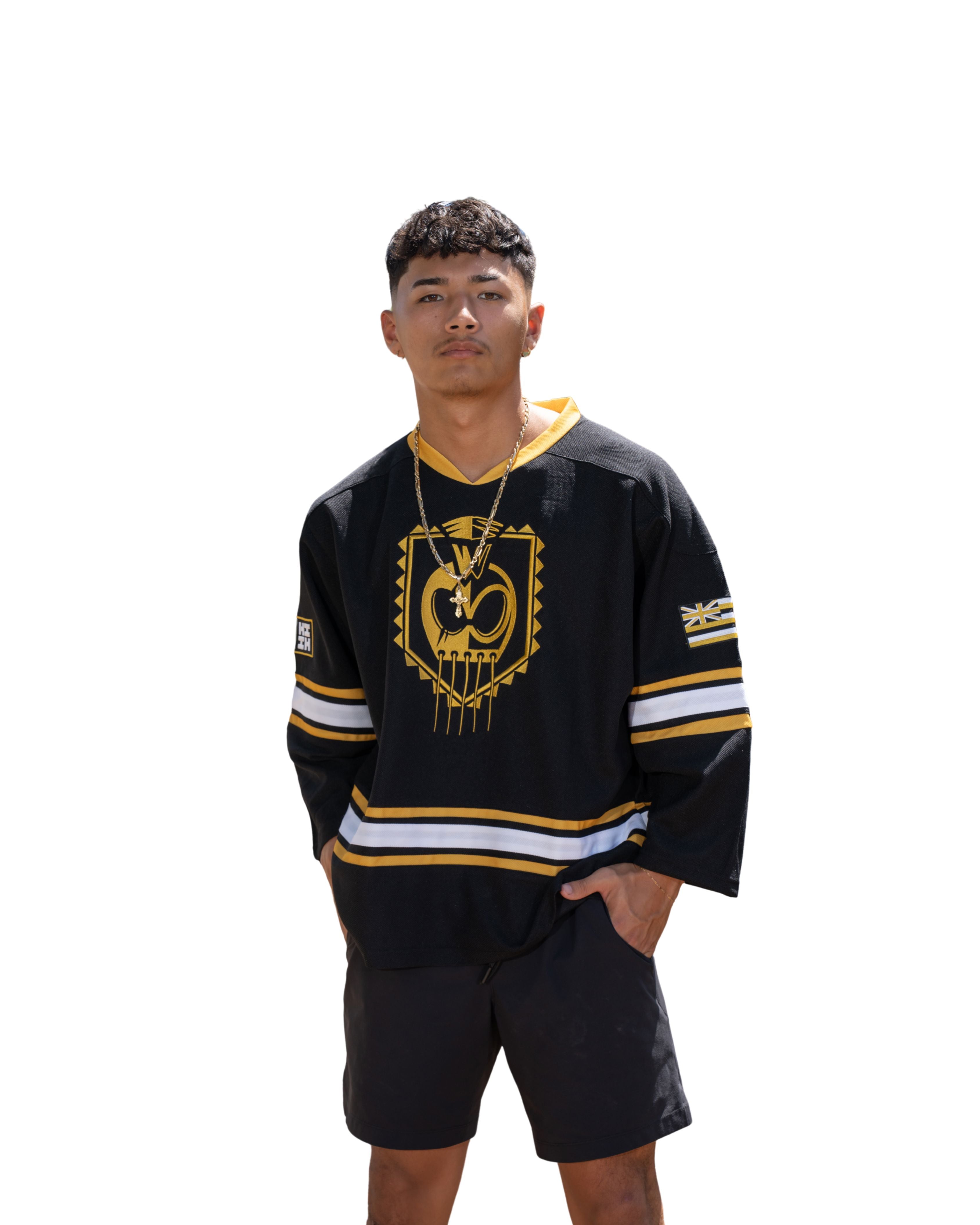 BLACK & GOLD IKAIKA HOCKEY JERSEY Jersey Hawaii's Finest X-SMALL 