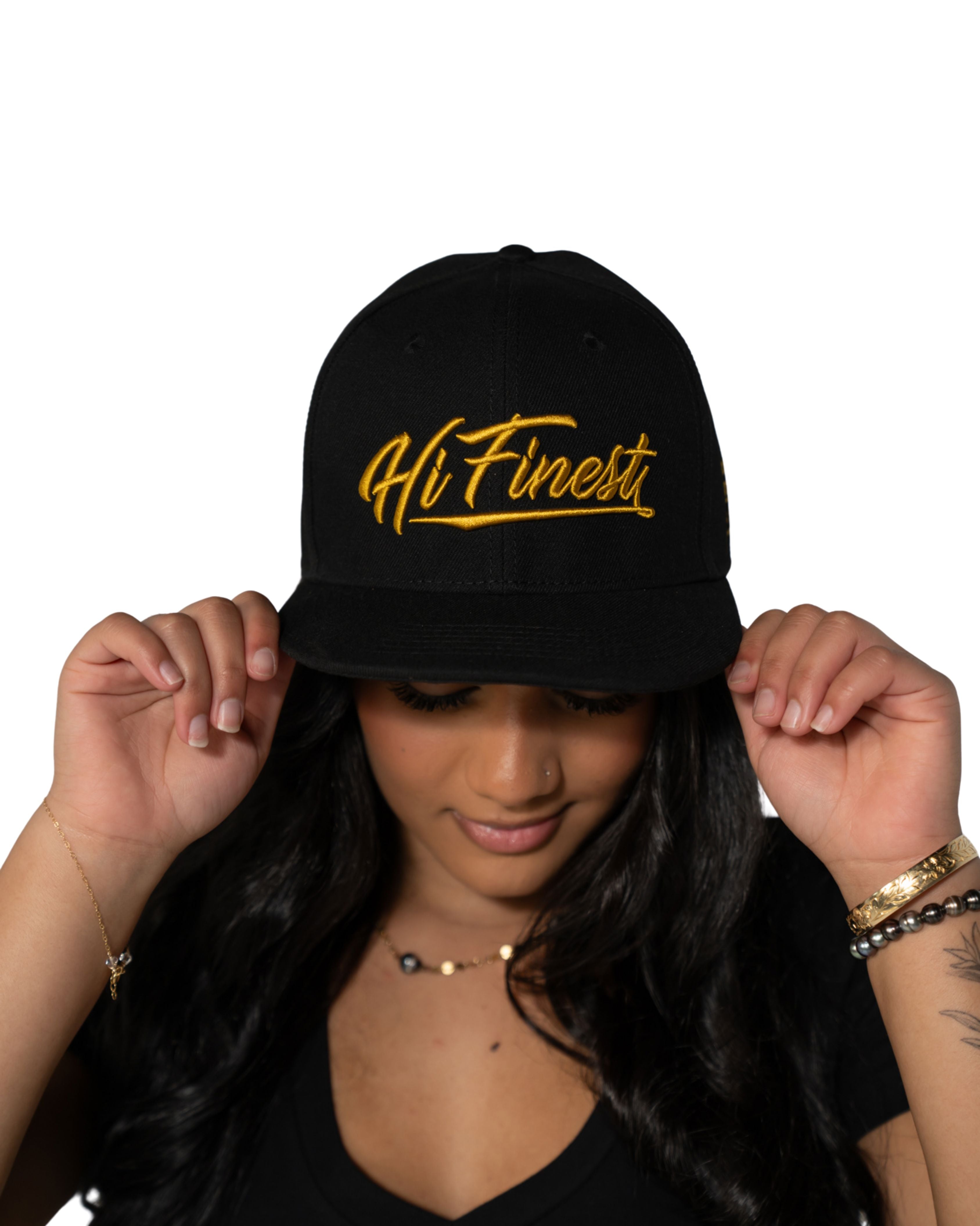 BLACK & GOLD SCRIPT HAT Hat Hawaii's Finest 