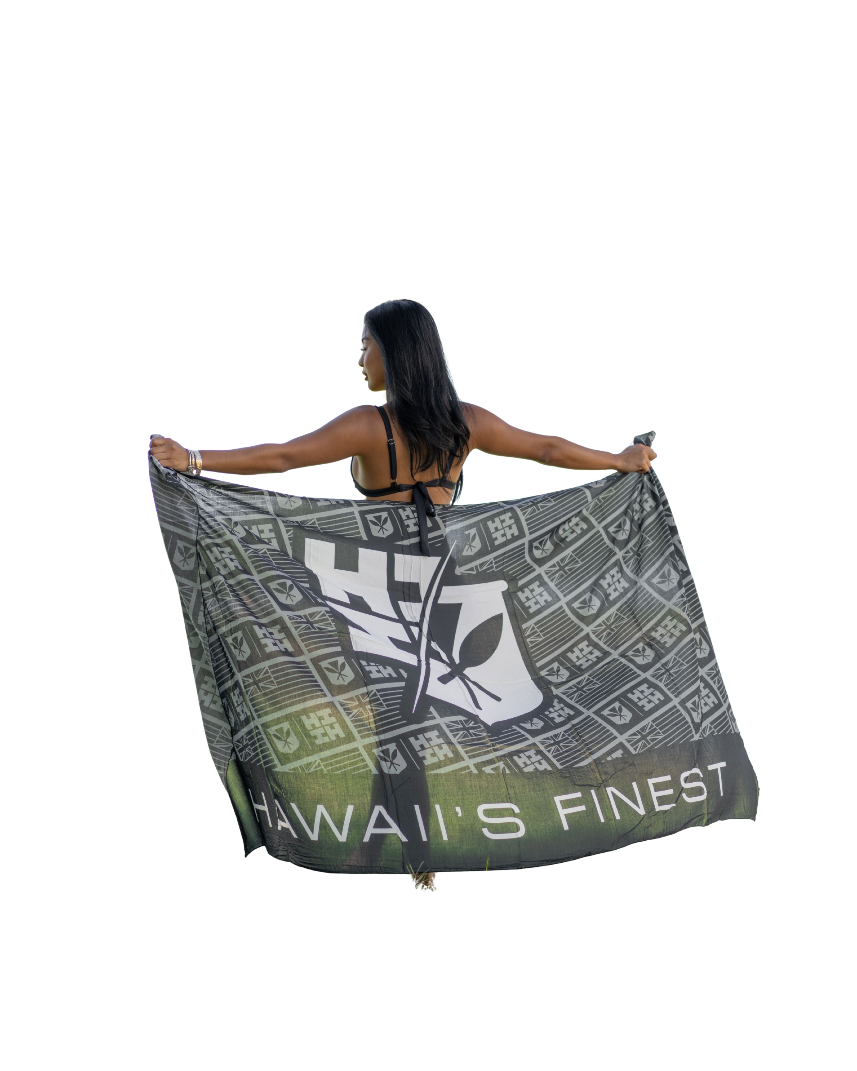 BLACK & GRAY FLAG PAREO Hawaii's Finest 