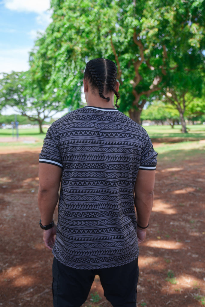 BLACK & GRAY TRIBAL ALOHA FESTIVAL SOFTBALL JERSEY Jersey Hawaii's Finest 