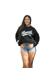 BLACK HAWAII SCRIPT OVERSIZED SWEATER Jacket Hawaii's Finest X-SMALL 
