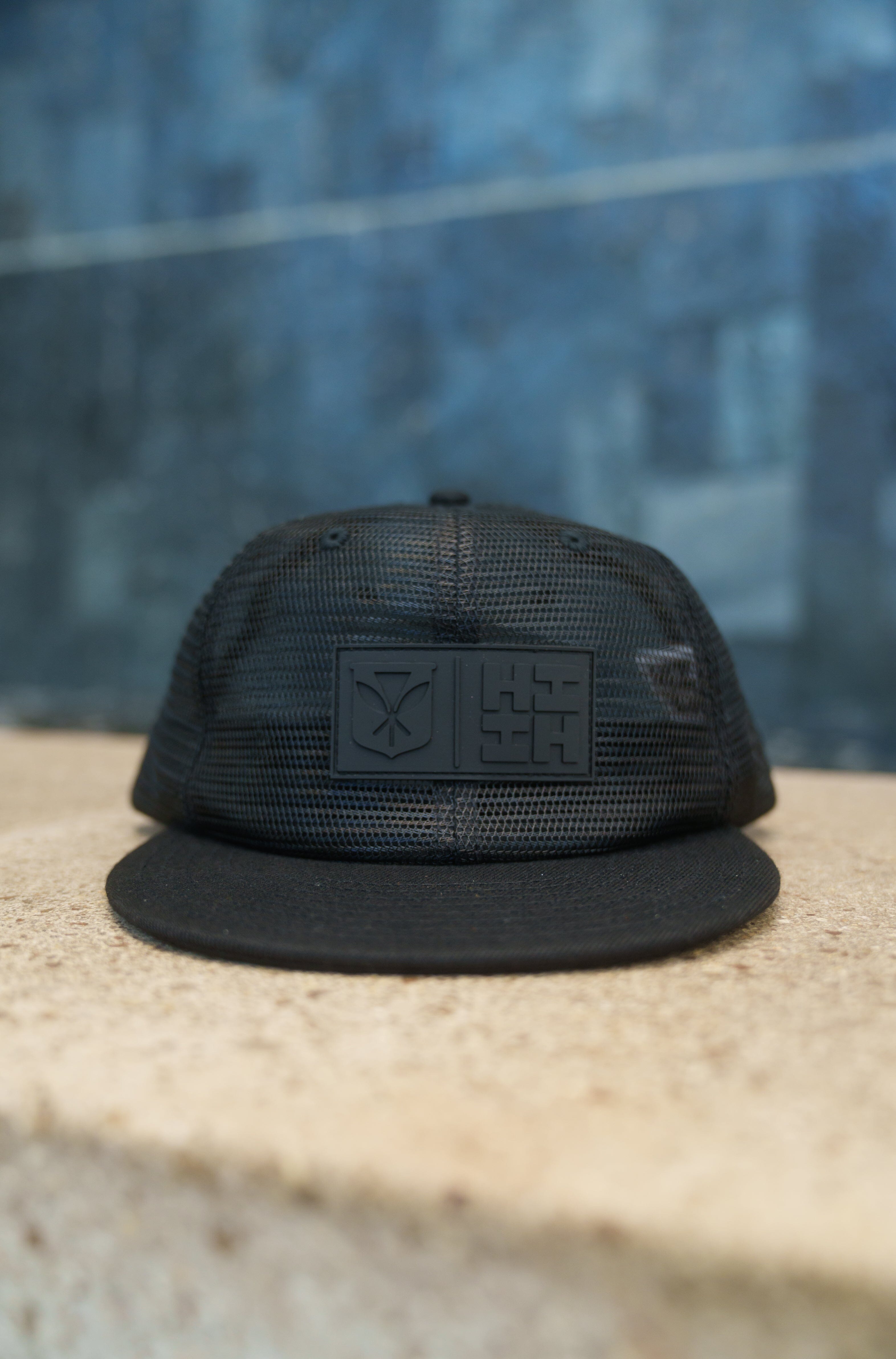 BLACK MESH SIMPLE LOGO HAT Hat Hawaii's Finest 