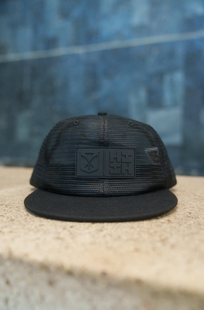 BLACK MESH SIMPLE LOGO HAT Hat Hawaii's Finest 