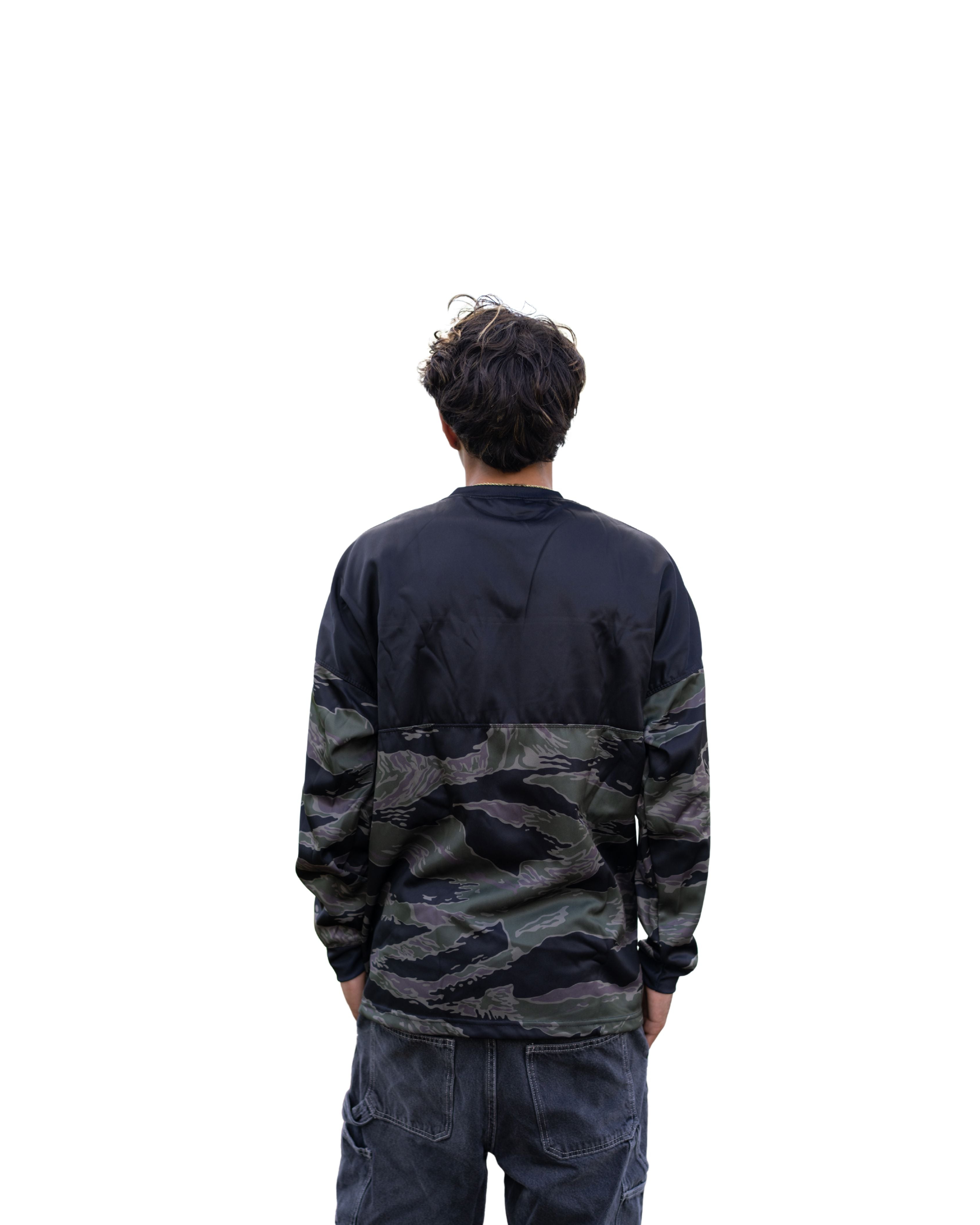 BLACK & OLIVE TIGER CAMO CREW NECK SWEATER Jacket Hawaii's Finest 