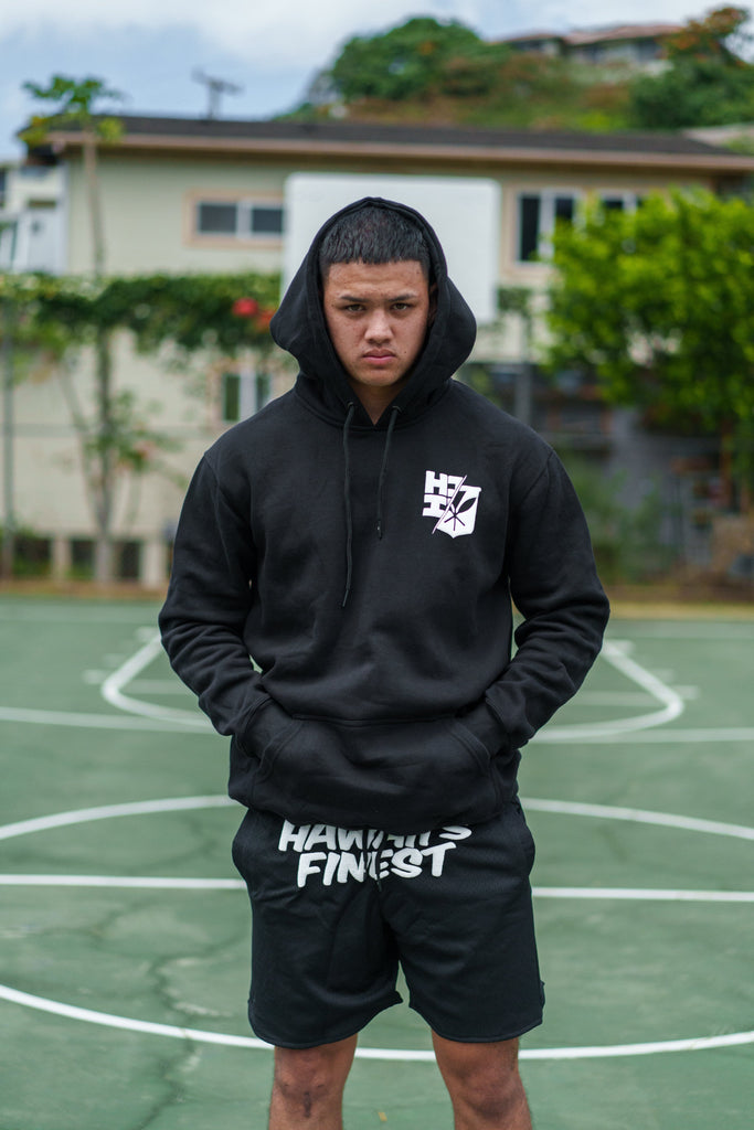 BLACK PUFF COLLAGE HOODIE Jacket Hawaii's Finest SMALL 