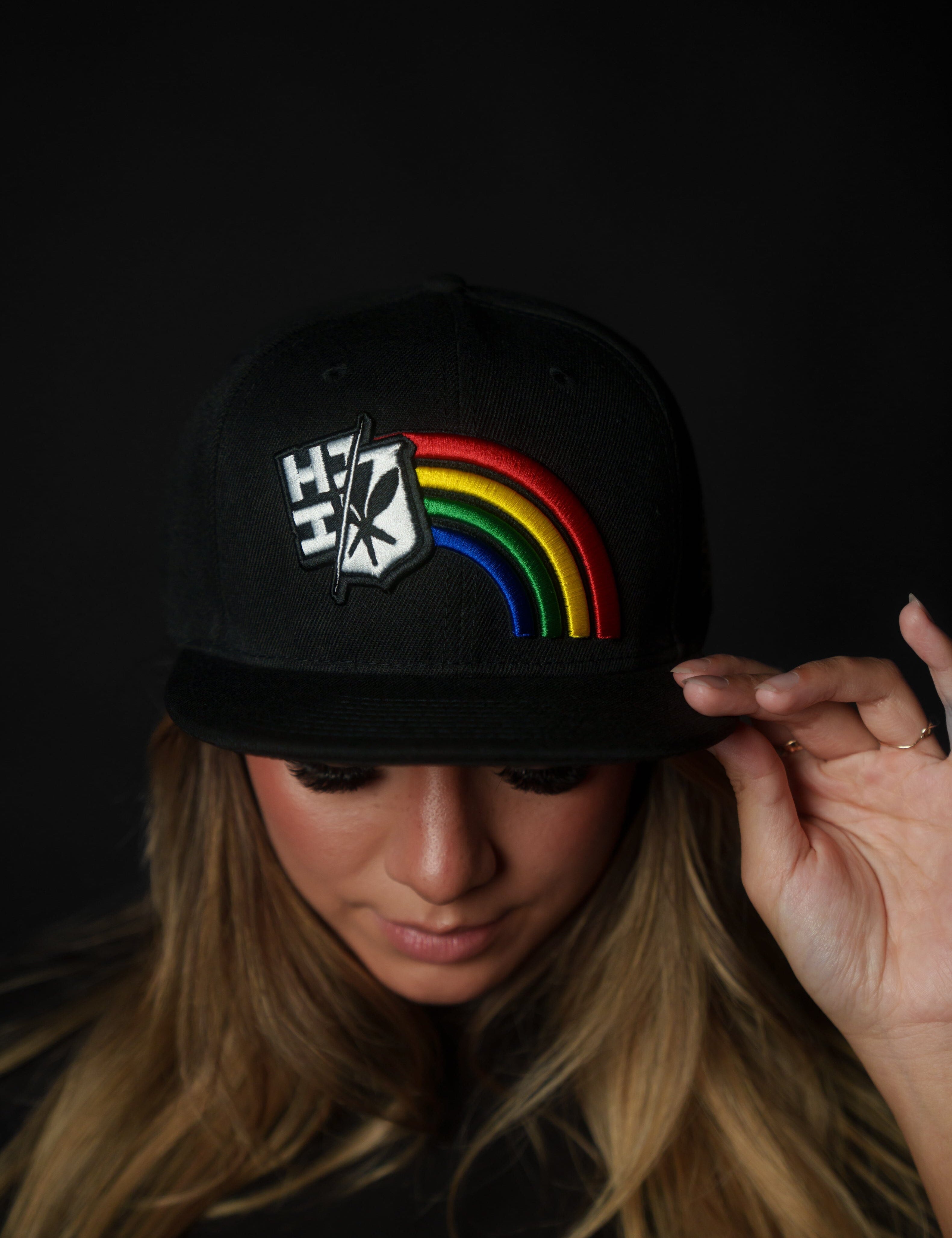 BLACK RAINBOW HAT Hat Hawaii's Finest 