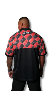 BLACK & RED FLAGS GOLF SHIRT Jersey Hawaii's Finest 