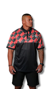 BLACK & RED FLAGS GOLF SHIRT Jersey Hawaii's Finest SMALL 