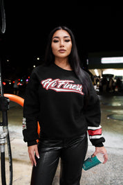 BLACK & RED HI FINEST SCRIPT OVERSIZED SWEATER Jacket Hawaii's Finest X-SMALL 