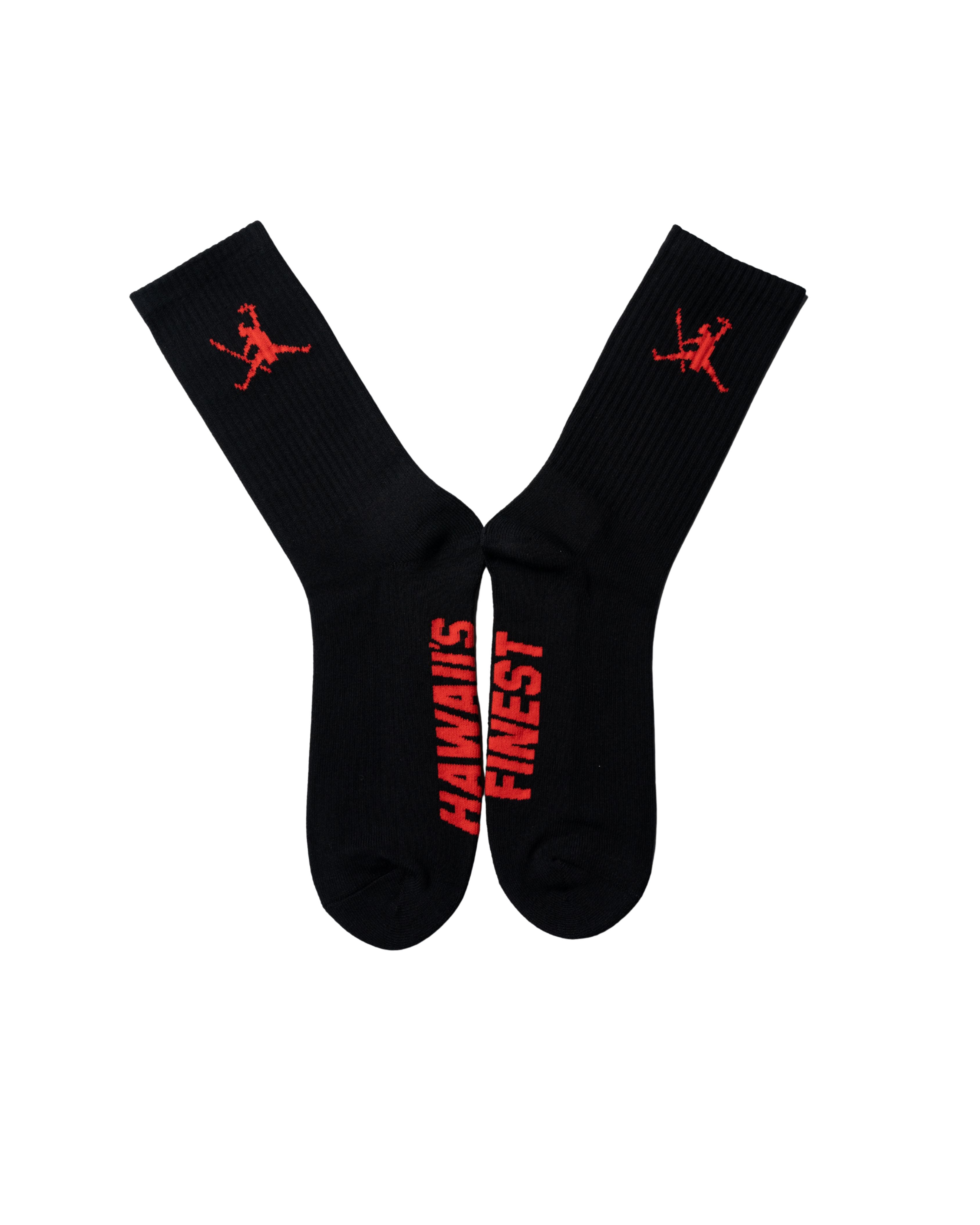 BLACK & RED KANAKA JUMPMAN SOCKS Socks Hawaii's Finest 
