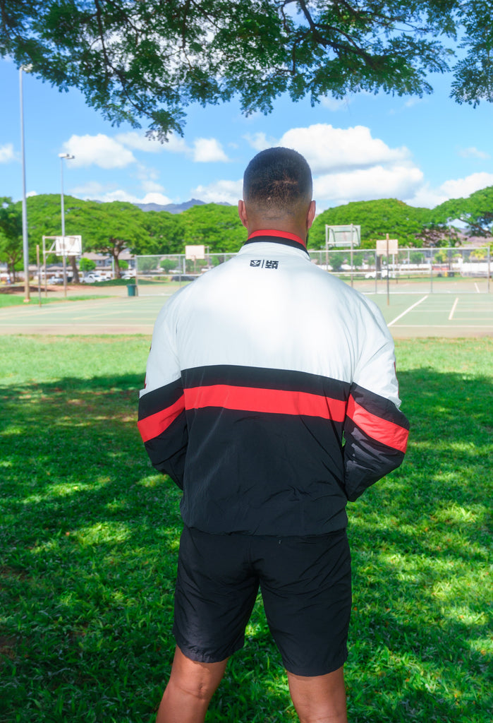 BLACK & RED PULLOVER STARTER JACKET Jacket Hawaii's Finest 