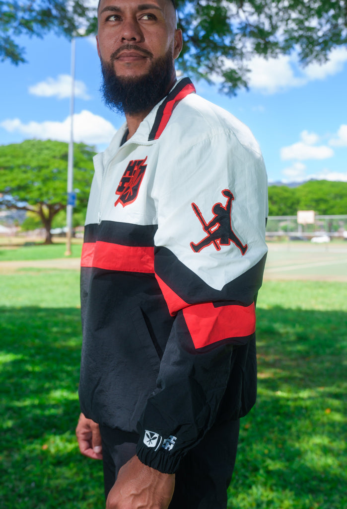 BLACK & RED PULLOVER STARTER JACKET Jacket Hawaii's Finest 