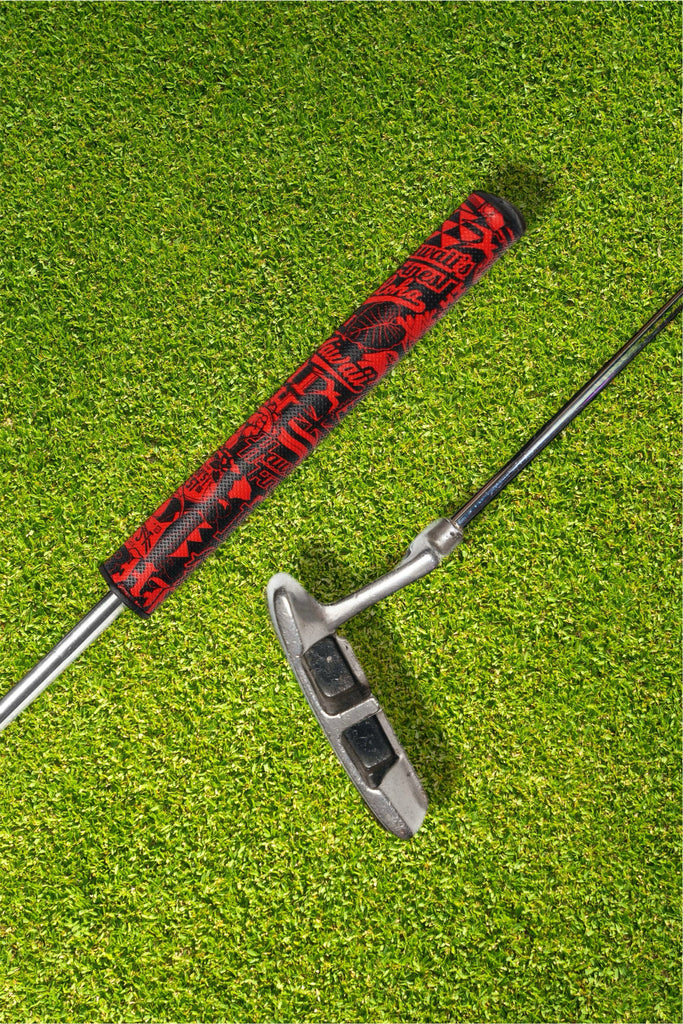 BLACK & RED STICKERBOMB GOLF PUTTER GRIP Utility Hawaii's Finest 