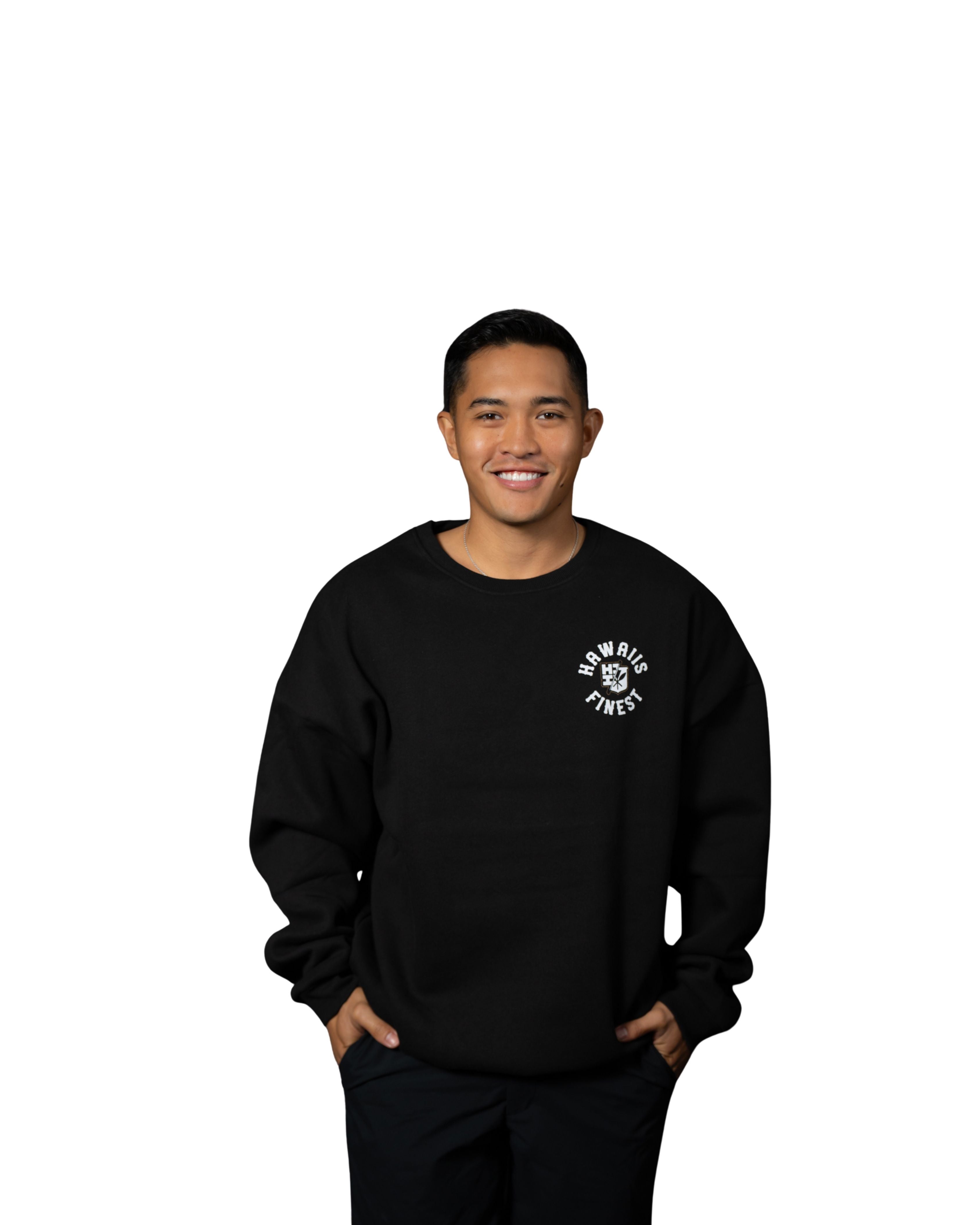BLACK & RUST CREST OVERSIZED SWEATER Jacket Hawaii's Finest X-SMALL 