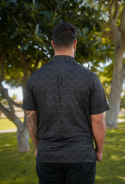 BLACK & RUST TRIANGLES ALOHA POLO Polo Hawaii's Finest 