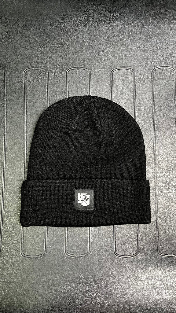 BLACK SPLIT LOGO PATCH BEANIE Hat Hawaii's Finest 