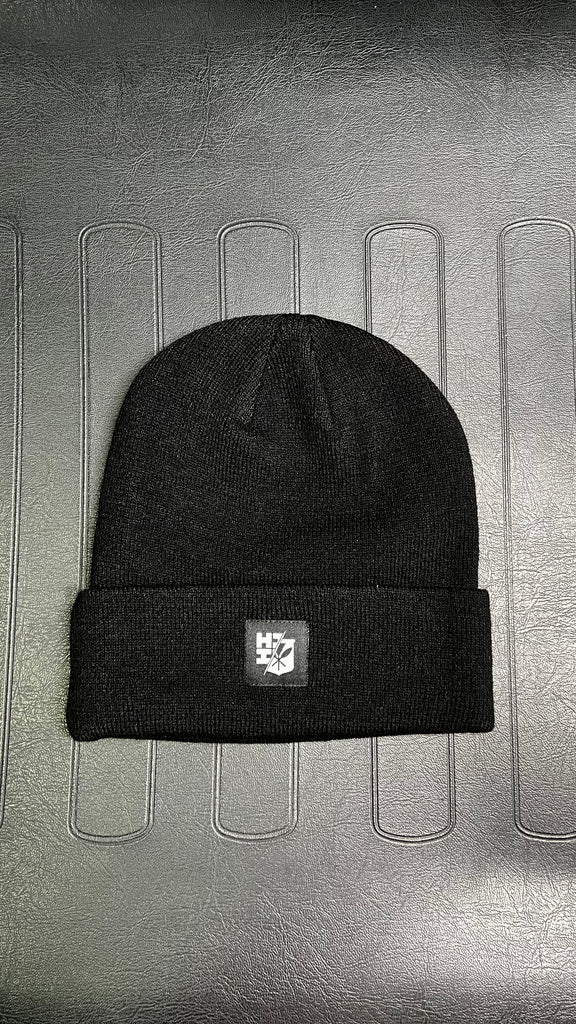 BLACK SPLIT LOGO PATCH BEANIE Hat Hawaii's Finest 